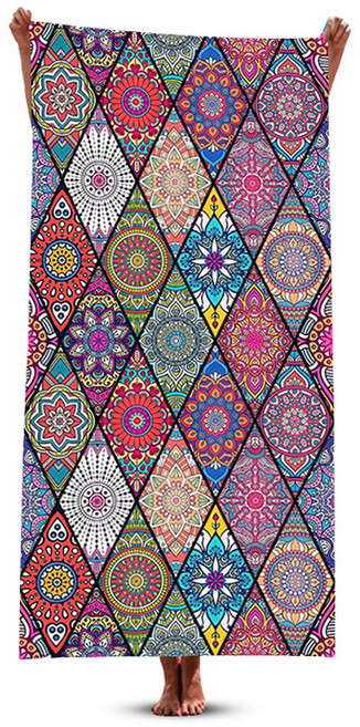 언헤브 기하학 비치타월 70 x 150 cm, 10앤티크, 1개