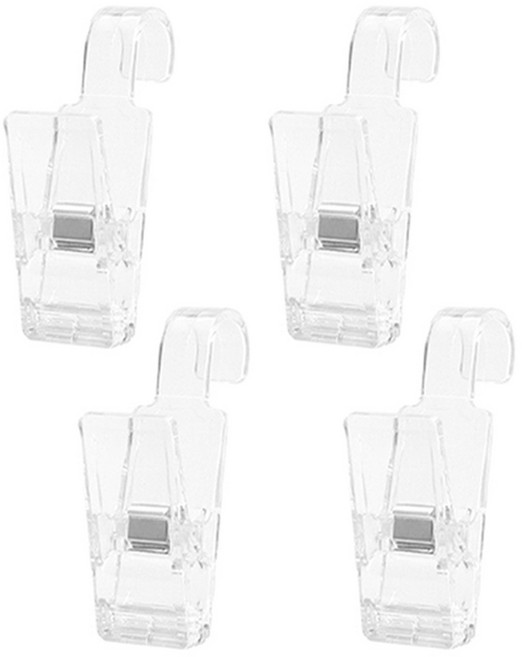 월드크린 집게 행거 홀더, 투명, 4개