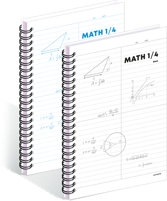 위드나 PP 4분할 수학노트 2종 세트 80-0079, 랜덤발송, 1세트