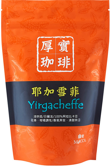 MOCCA 摩卡 厚實珈琲 耶加雪菲烘焙咖啡豆, 咖啡豆, 227g, 1包