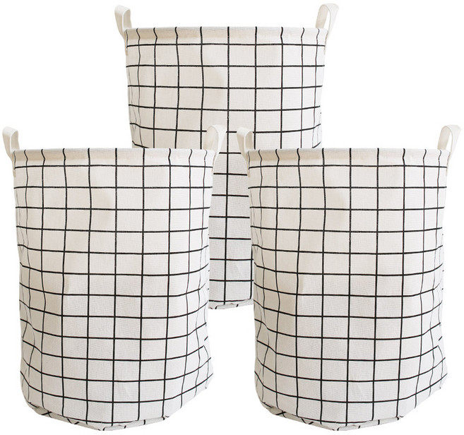 리빙해피 마이백 원형 분리수거함 3p, 화이트