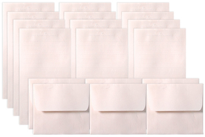 한지 미니 레인보우 편지지 12p + 봉투 6p 세트, 아프리콧, 1세트