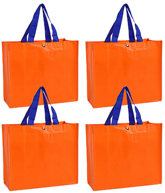 에스앤큐 분리수거 다용도 타포린백 대형 42 x 40 x 25 cm, 오렌지, 4개