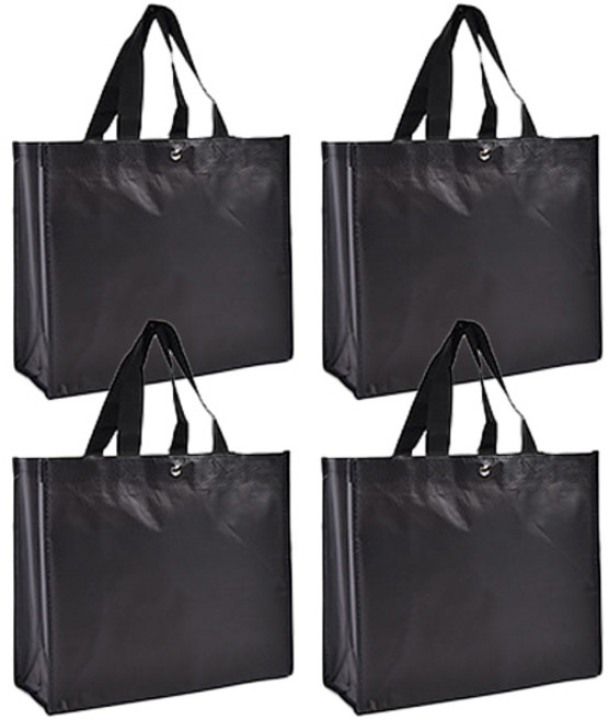 에스앤큐 분리수거 다용도 타포린백 대형, 블랙, 4개