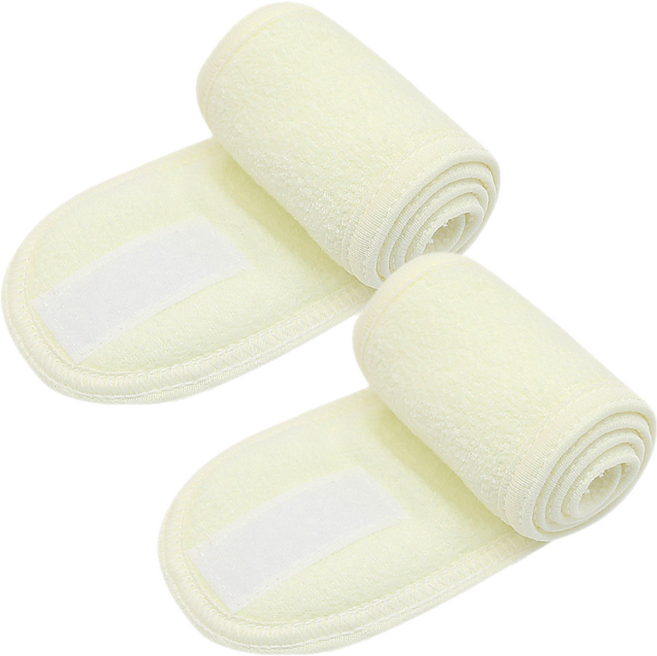 다정다감 찍찍이 세안 헤어밴드 61 x 8.5 cm, 옐로우, 2개