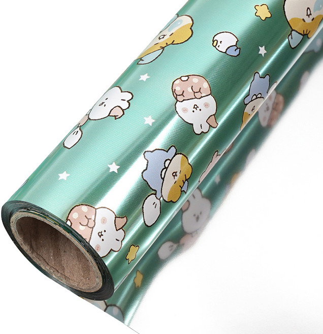 포포팬시 햄치 비닐 증착롤 포장지, 꿈나라 민트, 1개