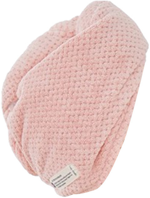 다정다감 빨리 마르는 극세사 투버튼 헤어터번 26 x 65 cm, 핑크, 1개