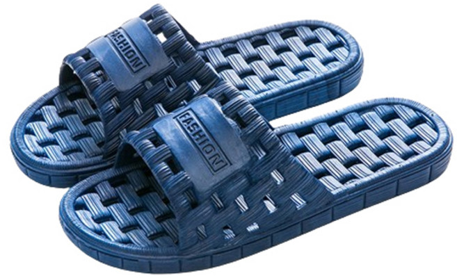 블럭마트 격자패턴 욕실화 남성용, 네이비, 1개