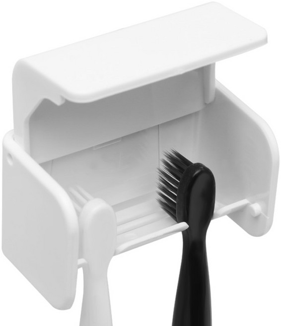 하이엉클 부착식 칫솔꽂이 2구, 화이트, 1개