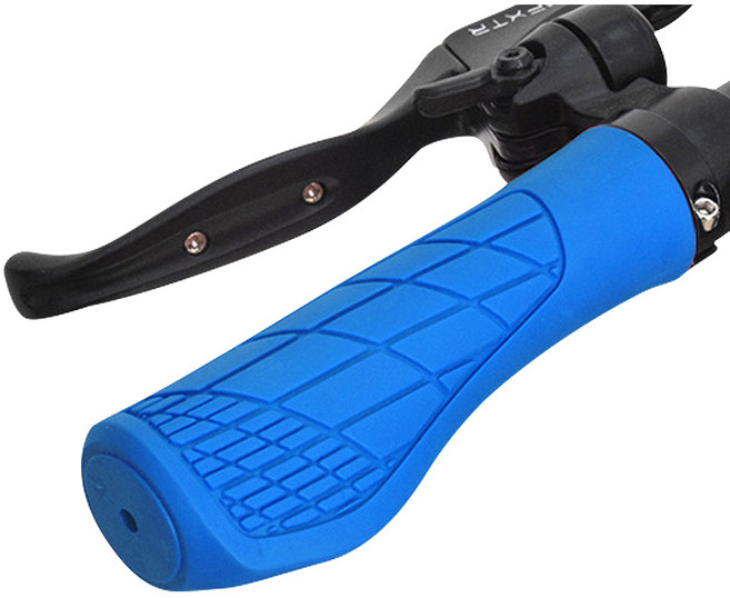 앤티스 논슬립 그리드 자전거 핸들그립 세트, 블루, 1세트
