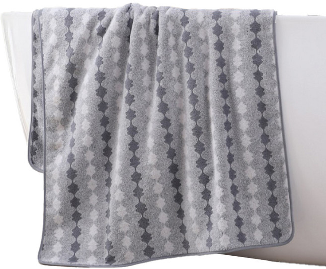 원이네 체크 바스타월, 그레이, 1개