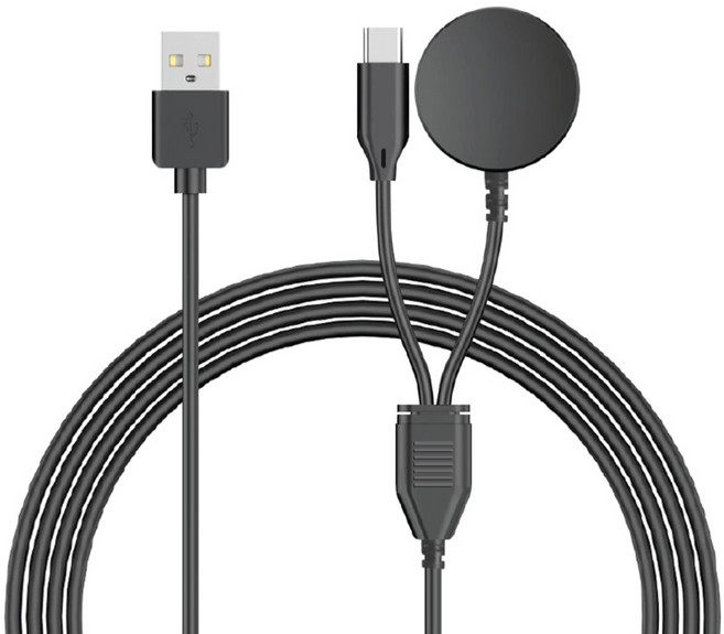 뉴클 갤럭시 워치 2in1 마그네틱 충전기 케이블, 1m, 블랙, 1개