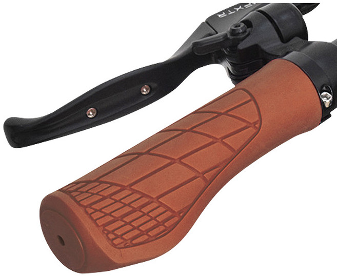 앤티스 논슬립 그리드 자전거 핸들그립 세트, 브라운, 1세트