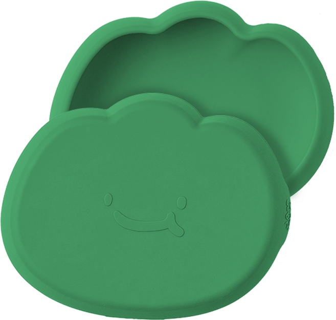 잼먹 국내 제조 실리콘 흡착볼 이유식 식판, 그린, 1개