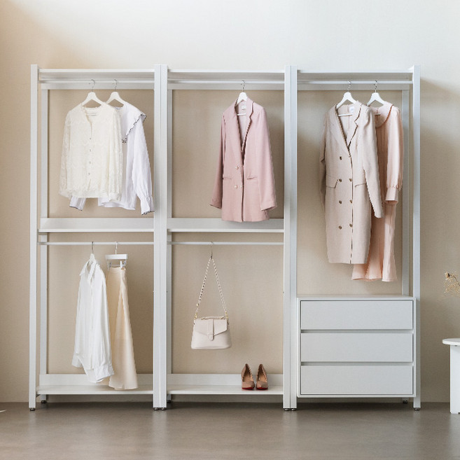 퍼리든 큐브 드레스룸 시스템 행거 2400 방문설치, 화이트
