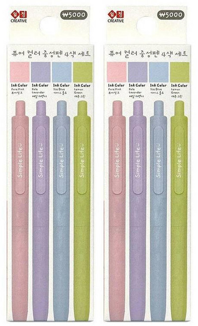 ii GEN 一正 簡約粉彩中性筆4色組 0.5mm, 混合色, 2套