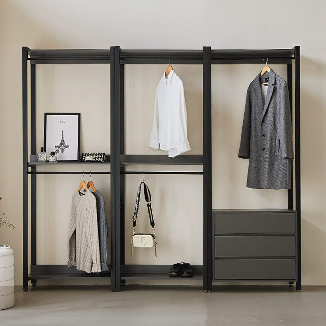 퍼리든 큐브 드레스룸 시스템 행거 2400 방문설치, 블랙