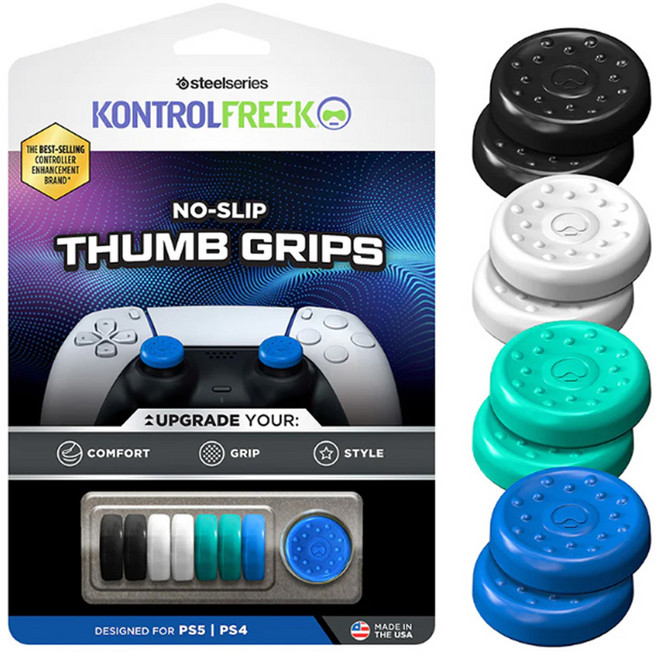 컨트롤프릭 No Slip Thumbgrip PS5 4종 x 2p 세트, 혼합색상, 1세트