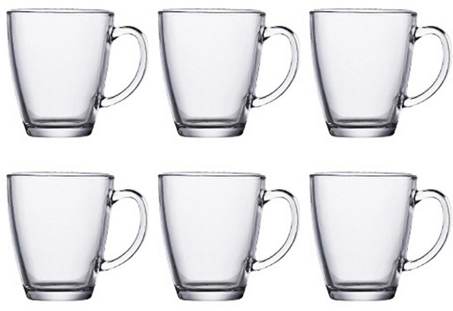 애스크제이 라보니 퓨전 머그컵 385ml, 투명, 6개