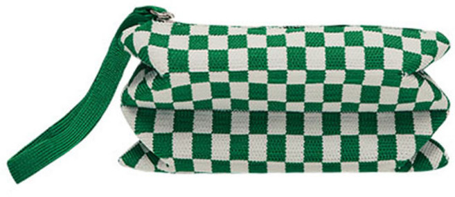 JOSEPH AND STACEY 幸運百褶修身格紋針織手拿包