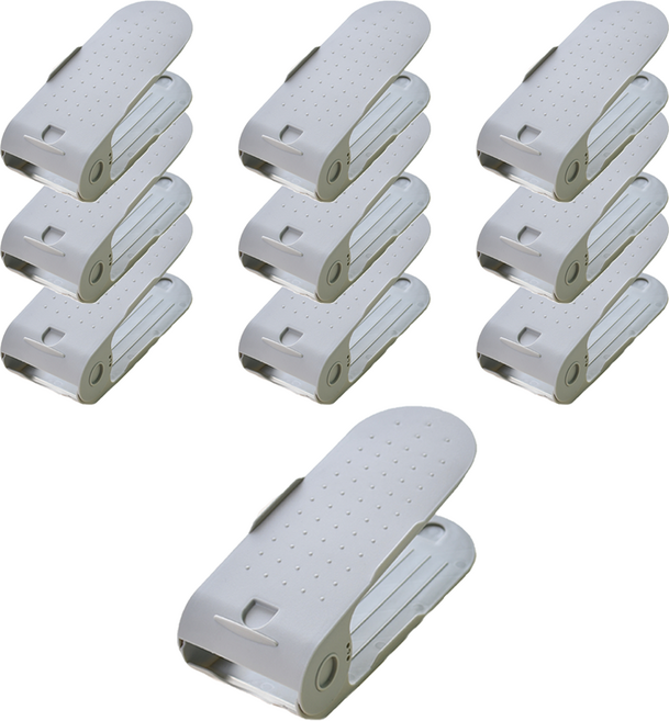 컴포즈하우스 3단 높이조절 신발정리대, 그레이, 10개