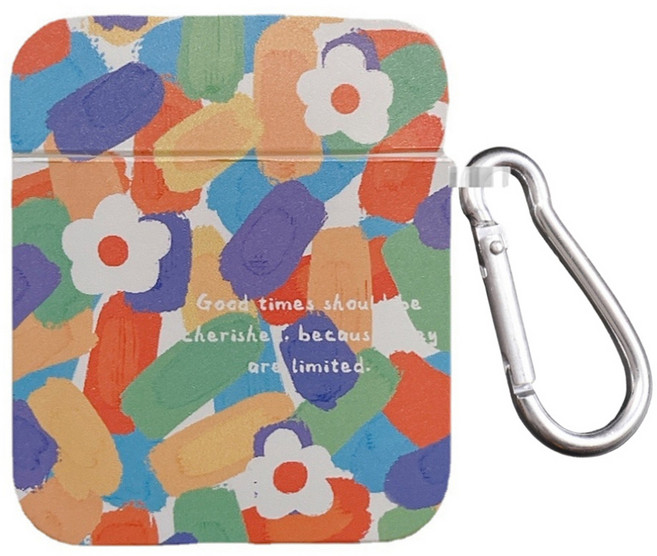 페피스 크레용 플라워 에어팟 1 / 2세대 케이스, 에어팟 1/2세대, 1/2세대, 1개