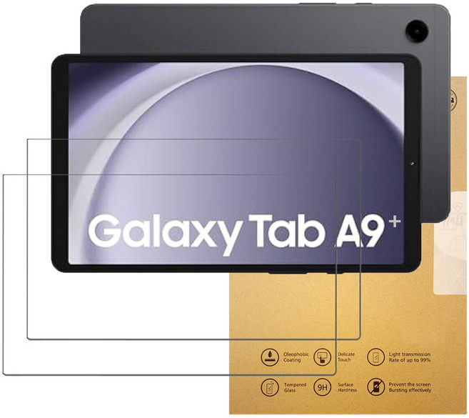 아네스 태블릿PC 9H 고경도 풀커버 강화유리 액정보호필름 2p 세트, 투명, 1세트