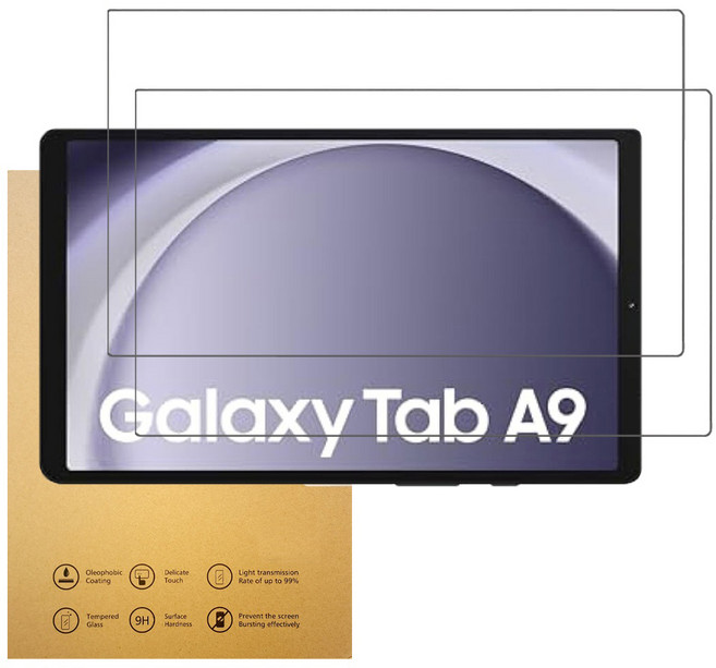 아네스 태블릿PC 9H 고경도 풀커버 강화유리 액정보호필름 2p 세트, 투명, 1세트