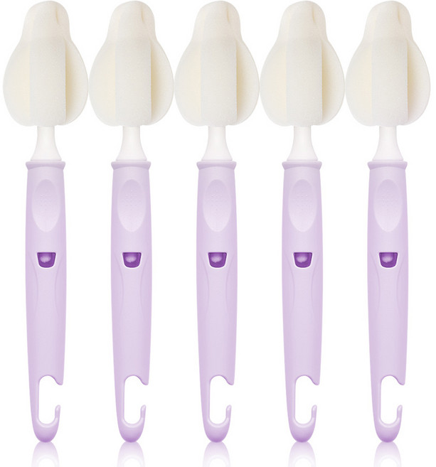 리에또 유아용 젖병 젖꼭지 세척 솔, 5개, 라벤더