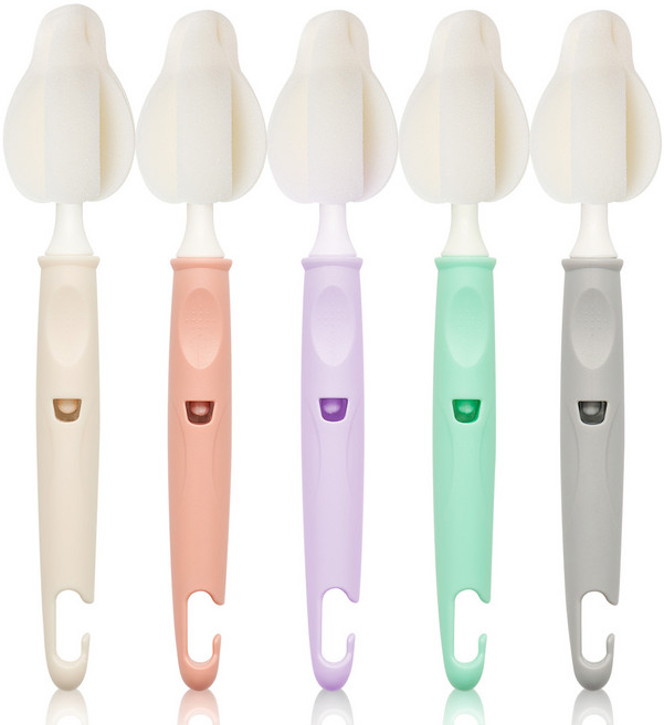 리에또 유아용 젖병 젖꼭지 세척 솔, 5개, 혼합색상