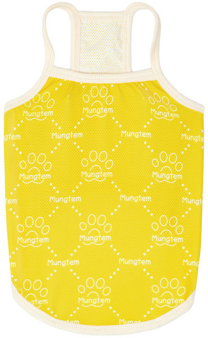 멍템 강아지 여름옷 멍셔리 쿨나시, 옐로우, 1개