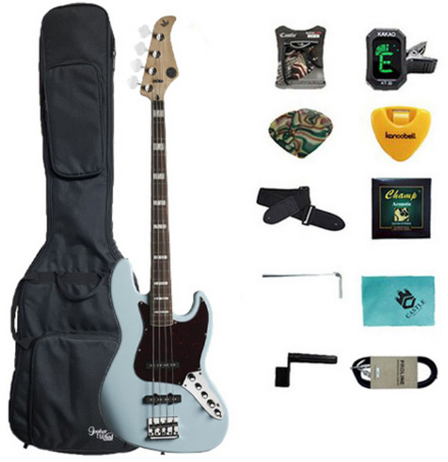 고퍼우드 J Classic 6 2nd Gen 베이스 기타, UBlue600B, Uranus Blue, 1개