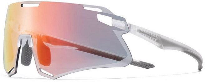 락브로스 스포츠 변색고글 + 도수클립 세트 SP318, 클리어(프레임) + 옐로우, 레드(렌즈), 1개