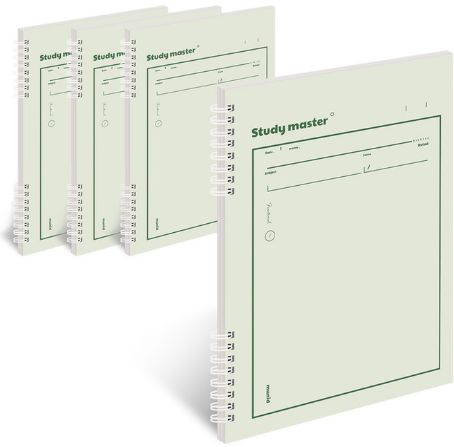 뮤니드 it spring 파스텔 라인노트, 뮤트그린, 4개
