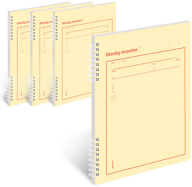 뮤니드 it spring 파스텔 라인노트, 라이트옐로우, 4개