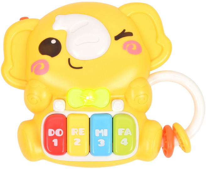 아동용 코끼리 피아노 멜로디완구, 노랑, 1개