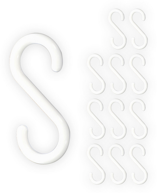 월드크린 압축봉 S고리, 화이트, 12개