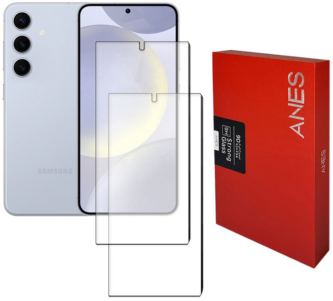 아네스 9D 온스크린 지문인식 풀글루 풀커버 9H 강화유리 액정보호필름 SM-S921 2p + 랜덤발송 박스 세트, 1세트