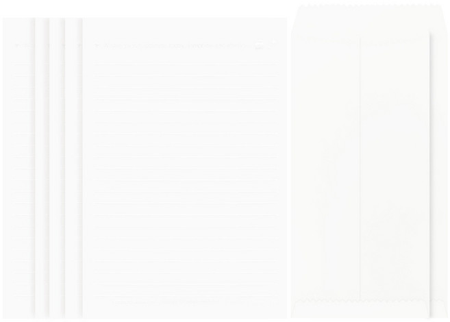 프롬앤투 컬러 편지지 20p + 봉투10p 세트 FL121, 화이트(FL121-2), 1세트