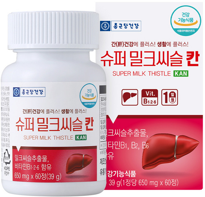 종근당건강 슈퍼 밀크씨슬 칸, 60정, 1개