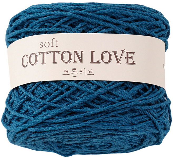 청송뜨개실 코튼러브 뜨개실 36합, 330아쿠아블루, 1개