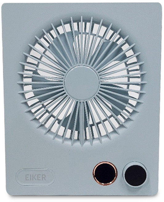 EIKER 울트라 슬림 탁상 벽걸이 겸용 LED 무선 리모컨 선풍기 4000mAh, WS-4415, 스카이블루