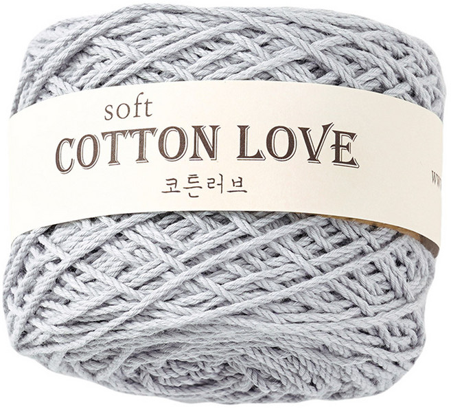 청송뜨개실 코튼러브 뜨개실 36합, 307라이트쿨그레이, 1개