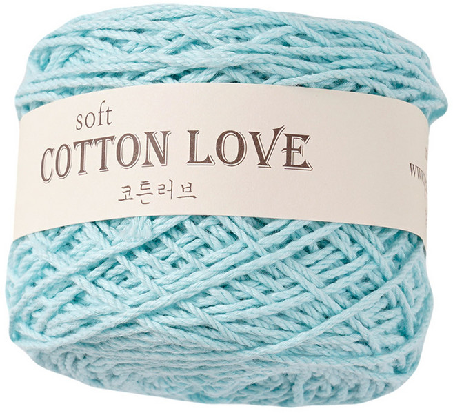 코튼러브 뜨개실 18합, 327라이트민트, 1개
