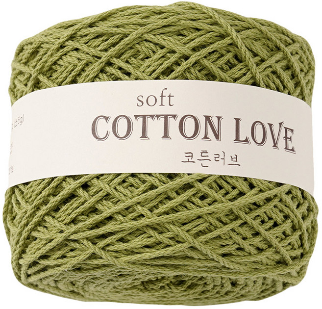 청송뜨개실 코튼러브 뜨개실 36합, 322올리브, 1개