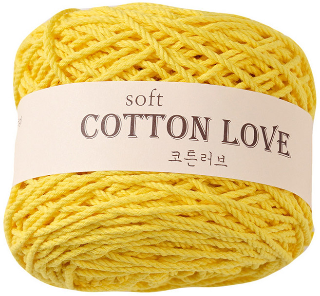 청송뜨개실 코튼러브 뜨개실 18합, 노랑, 1개