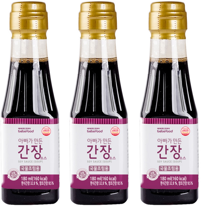 베베푸드 아빠가 만든 간장 소스 국물조림용, 180ml, 3개, 깊은맛