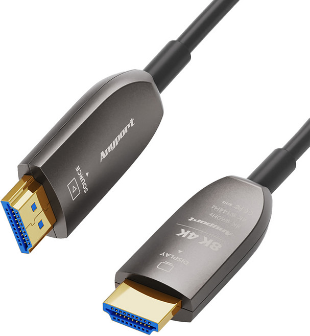 Anyport HDMI 2.1 8K 60hz 鍍金晶片 AOC 光纖線, 1個, 20m
