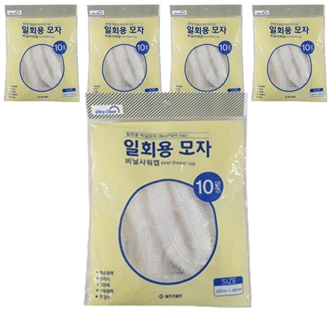 니즈 일회용 비닐 샤워캡 10p, 5개