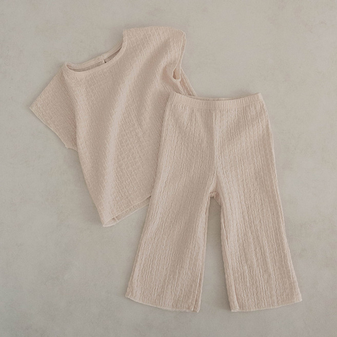 PEEKABOO 童款Ellie彈性皺褶蓋袖背心+長褲套裝